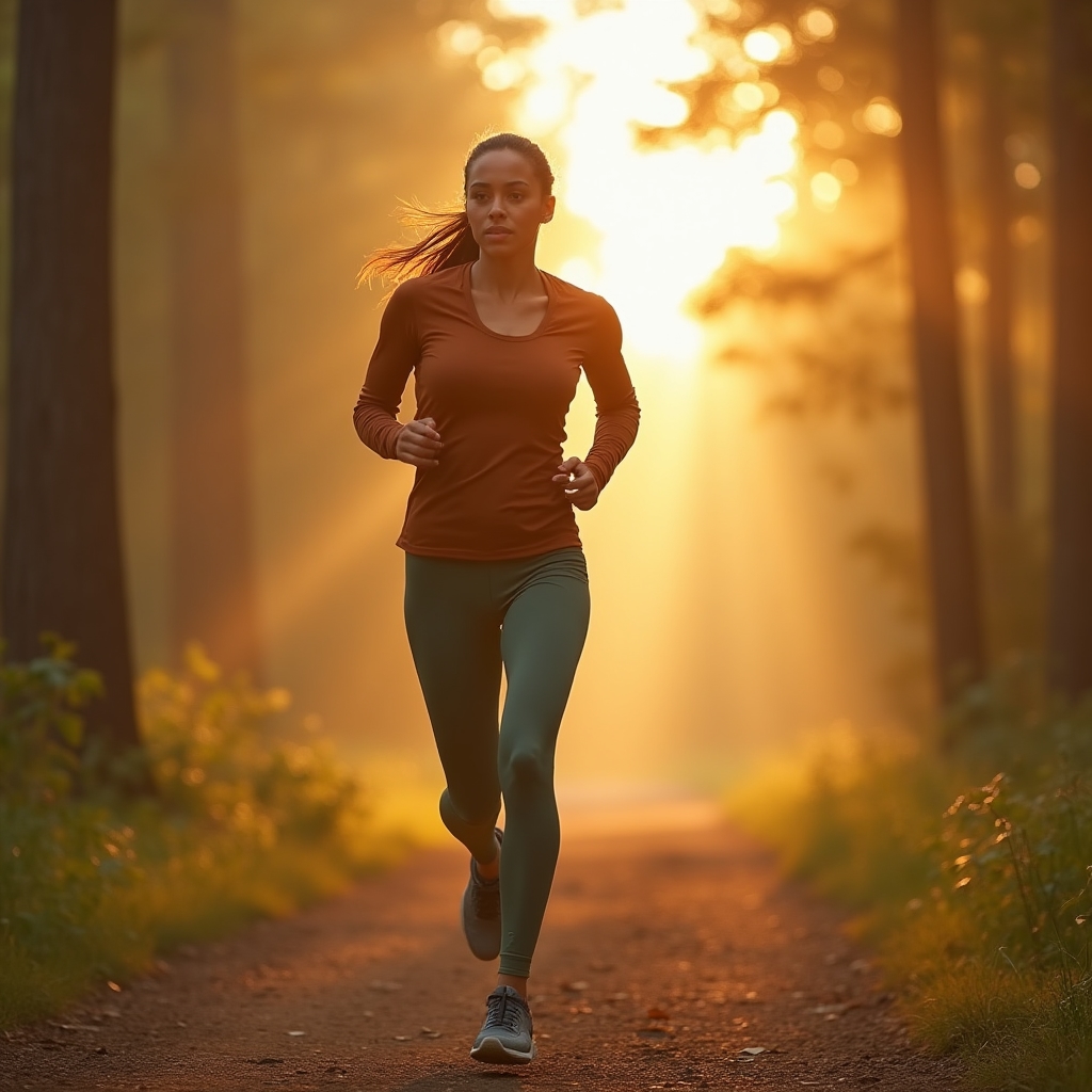 Active individual practicing mindful movement outdoors